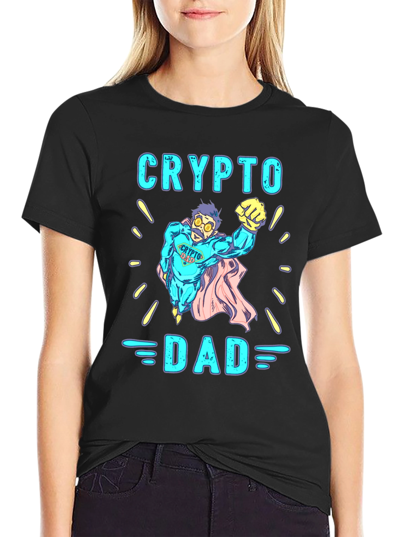 Crypto Dad Superhero Graphic Tee