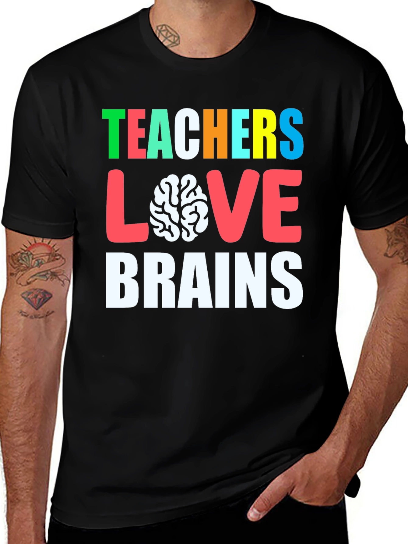 Teachers Love Brains Graphic Tee