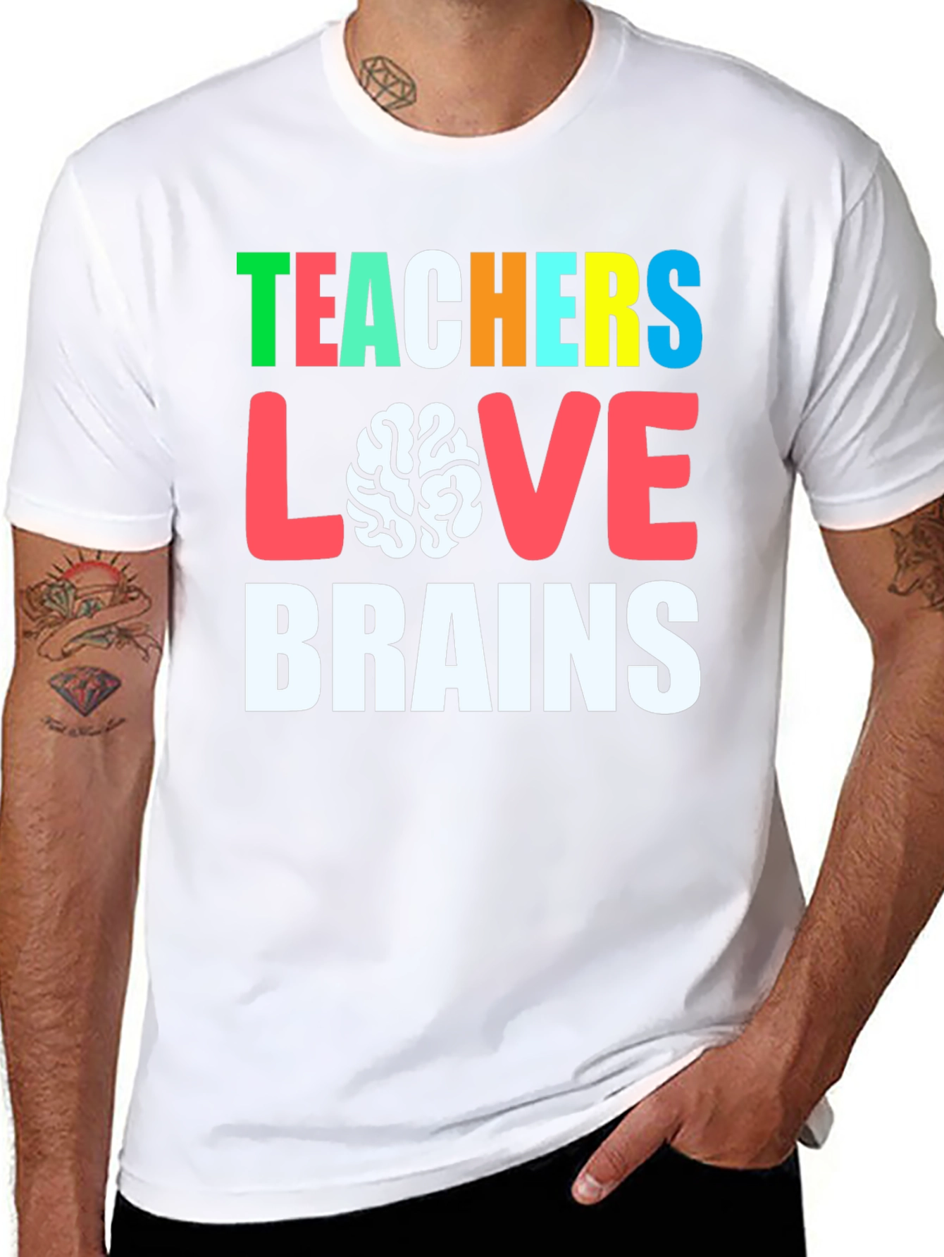 Teachers Love Brains Graphic Tee