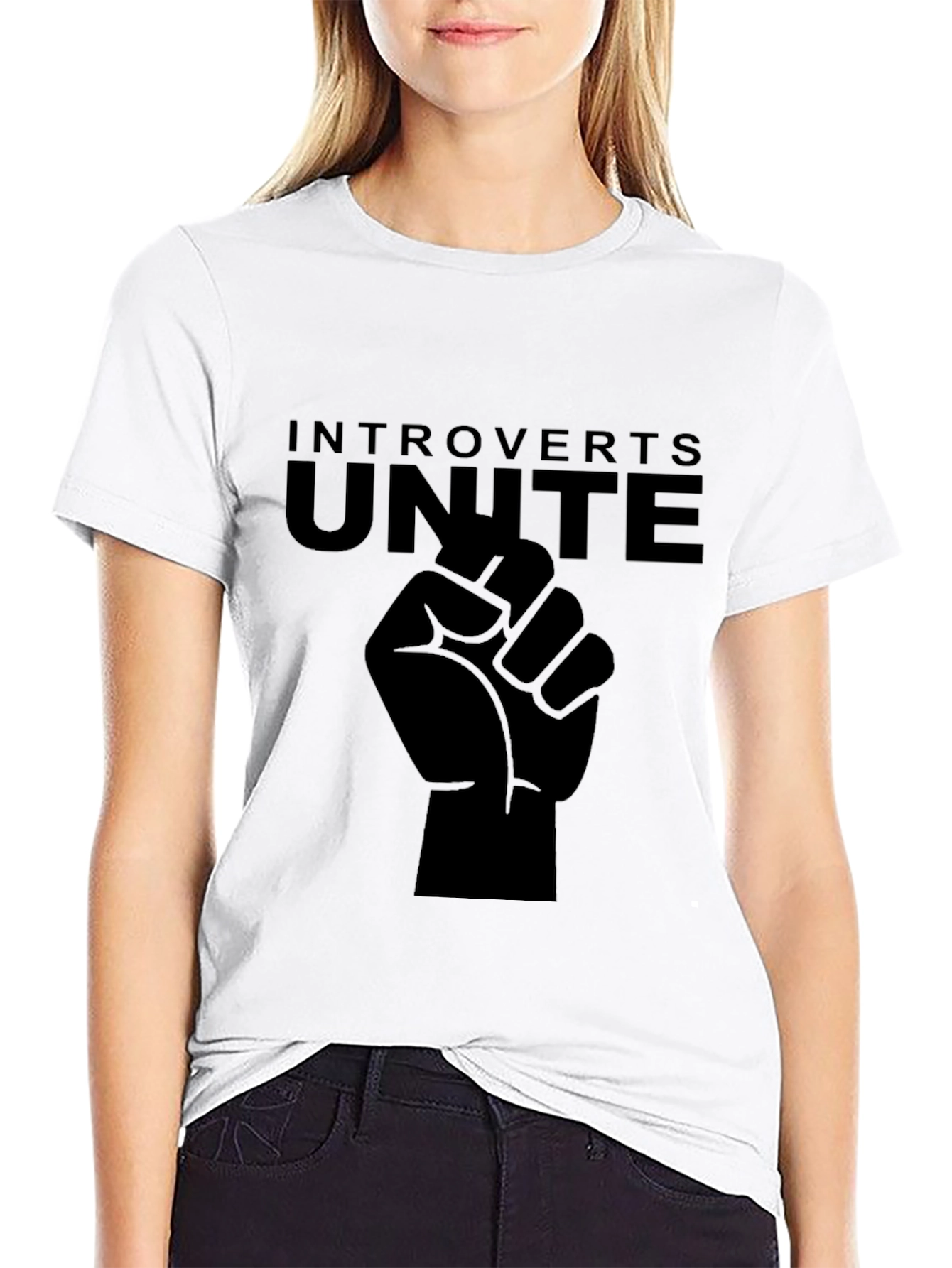 Introverts Unite Black Graphic Tee
