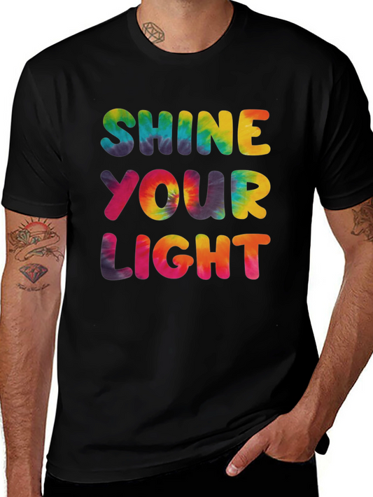 Shine Your Light Tie Dye Graphic Tee - Black