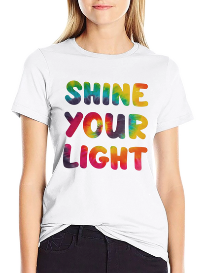 Shine Your Light Tie Dye Graphic Tee - Black
