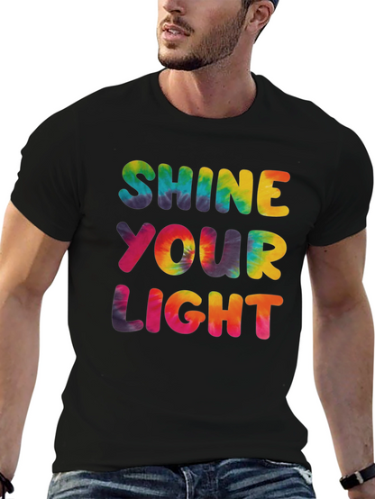 Shine Your Light Tie Dye Graphic Tee - Black