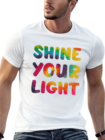 Shine Your Light Tie Dye Graphic Tee - Black
