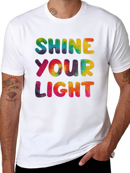 Shine Your Light Tie Dye Graphic Tee - Black
