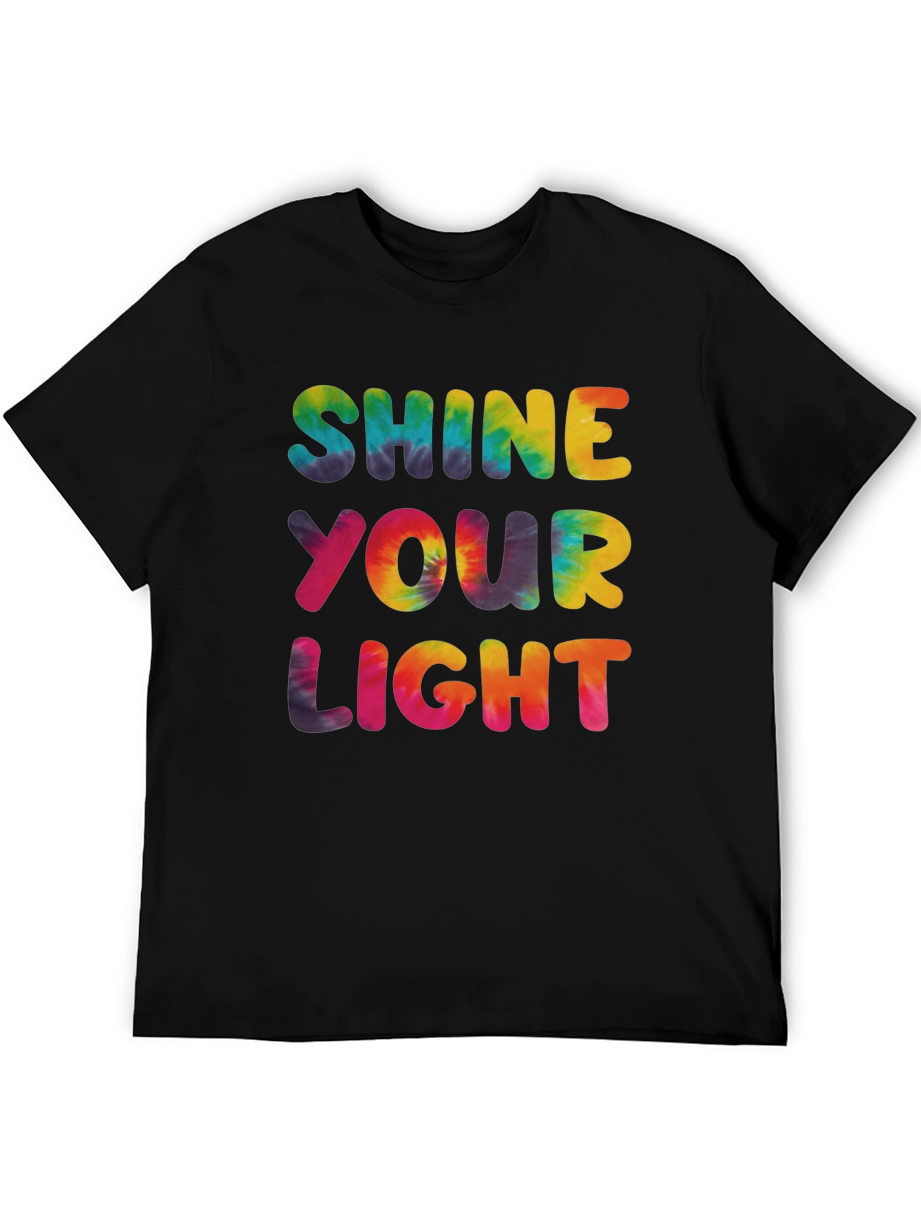 Shine Your Light Tie Dye Graphic Tee - Black