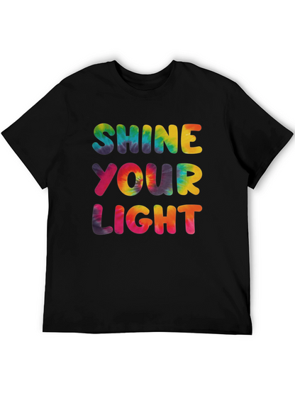 Shine Your Light Tie Dye Graphic Tee - Black