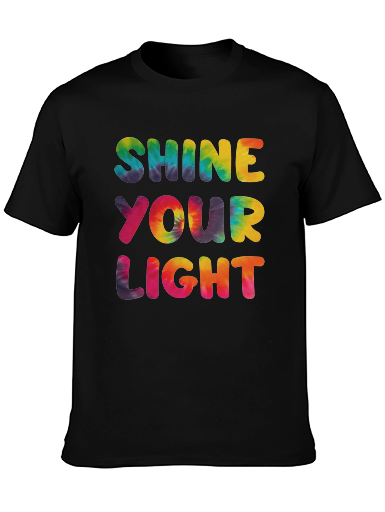 Shine Your Light Tie Dye Graphic Tee - Black