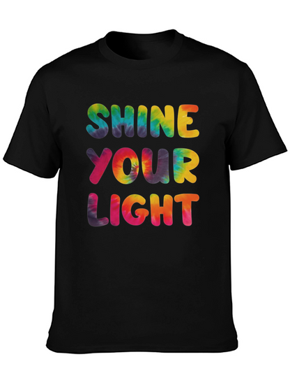 Shine Your Light Tie Dye Graphic Tee - Black