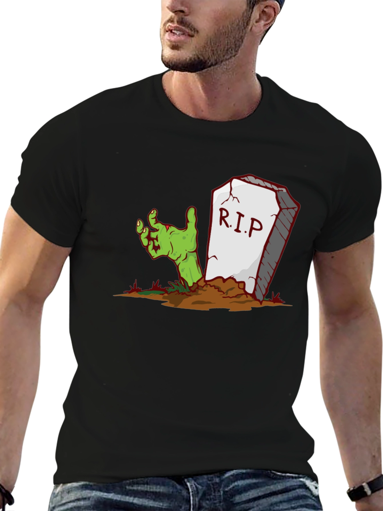 Zombie Hand RIP Graphic Tee - Halloween