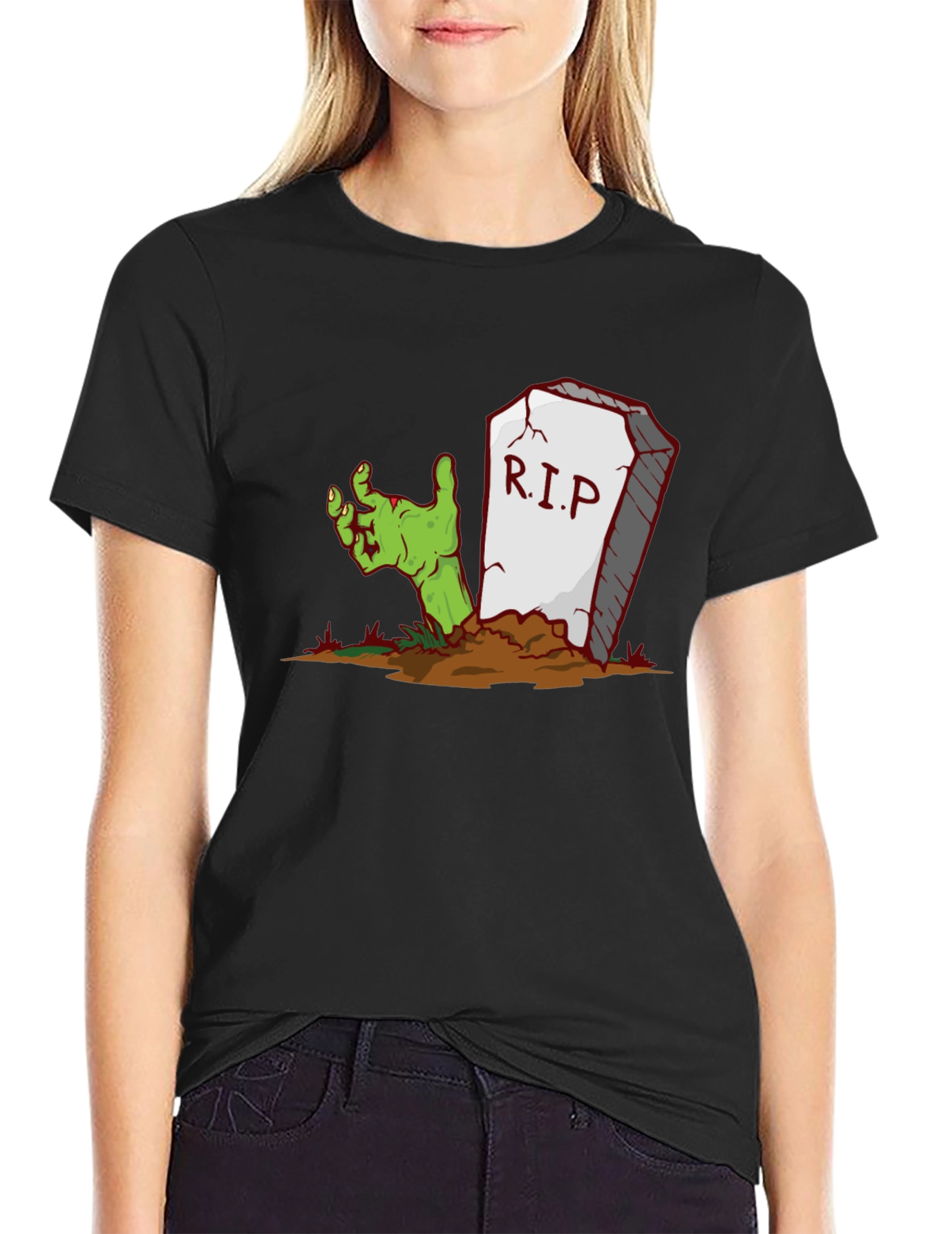 Zombie Hand RIP Graphic Tee - Halloween
