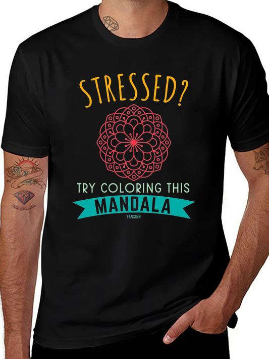 Stressed? Try Coloring This Mandala Graphic Tee