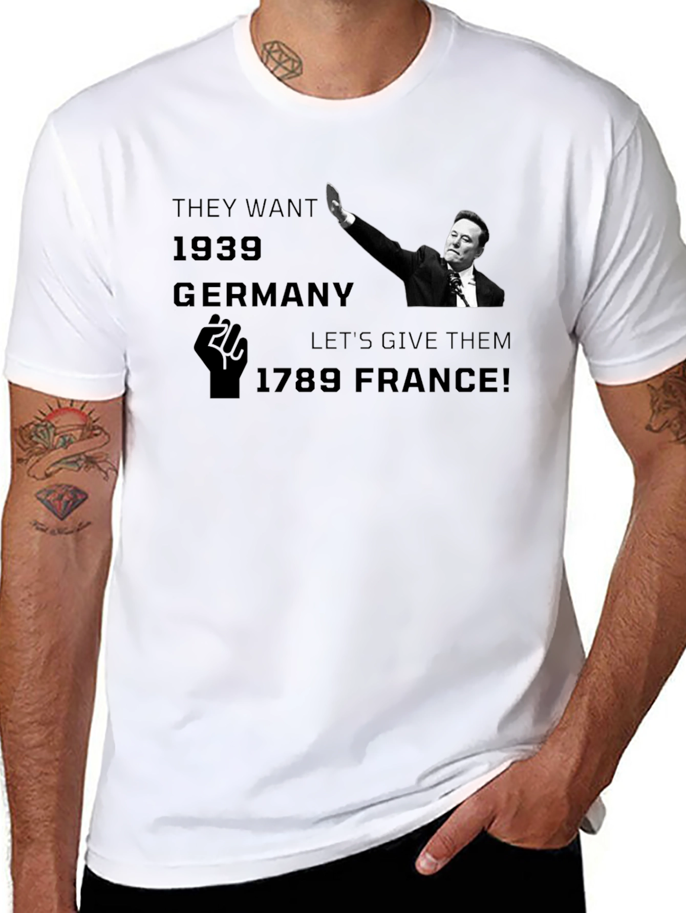 Political Statement T-Shirt: 1939 Germany vs 1789 France