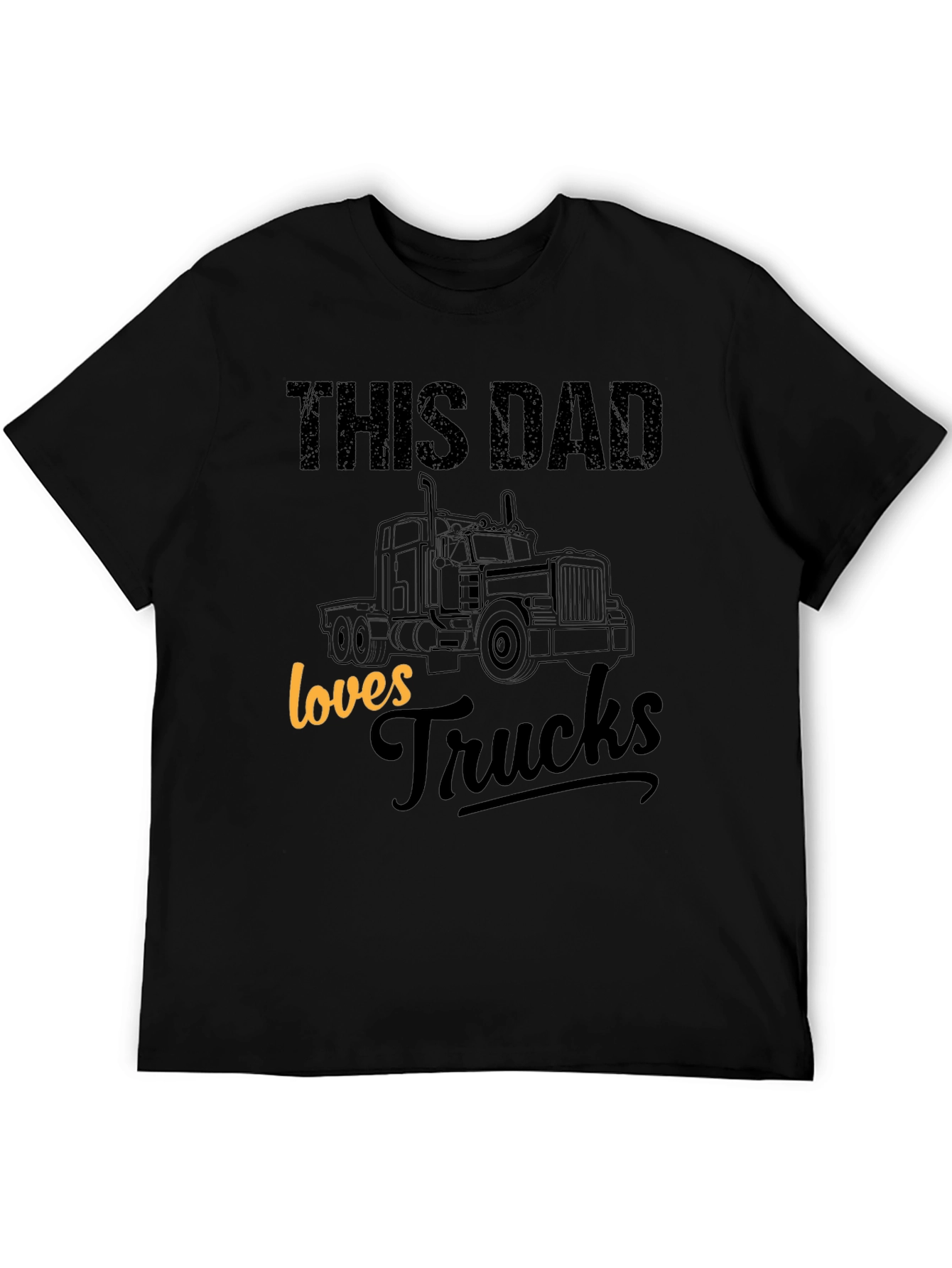 This Dad Loves Trucks T-Shirt - Black