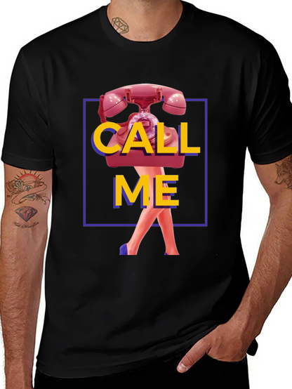 Call Me Graphic T-Shirt - Funky Retro Design