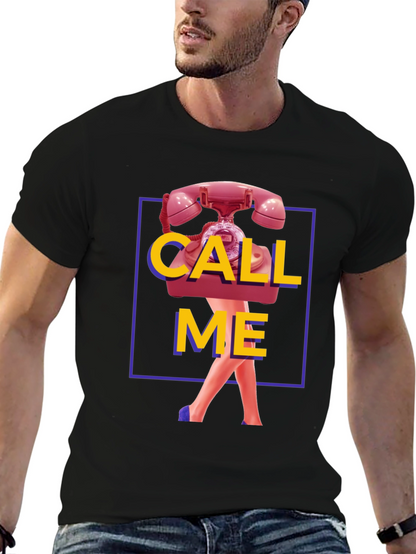 Call Me Graphic T-Shirt - Funky Retro Design