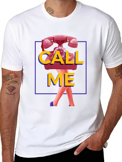 Call Me Graphic T-Shirt - Funky Retro Design