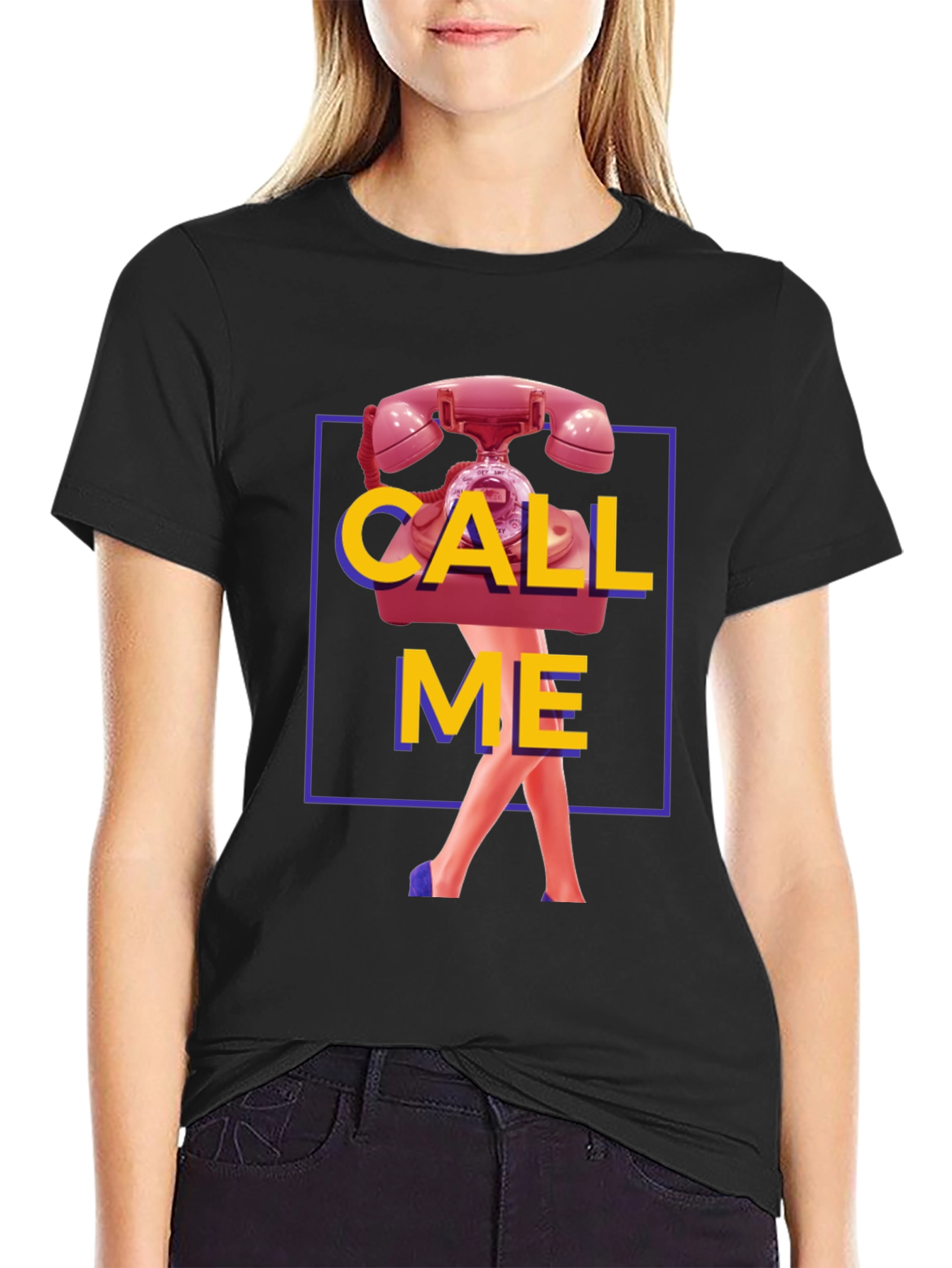 Call Me Graphic T-Shirt - Funky Retro Design