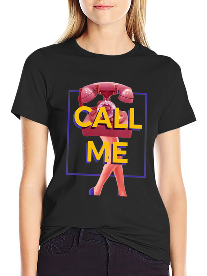 Call Me Graphic T-Shirt - Funky Retro Design