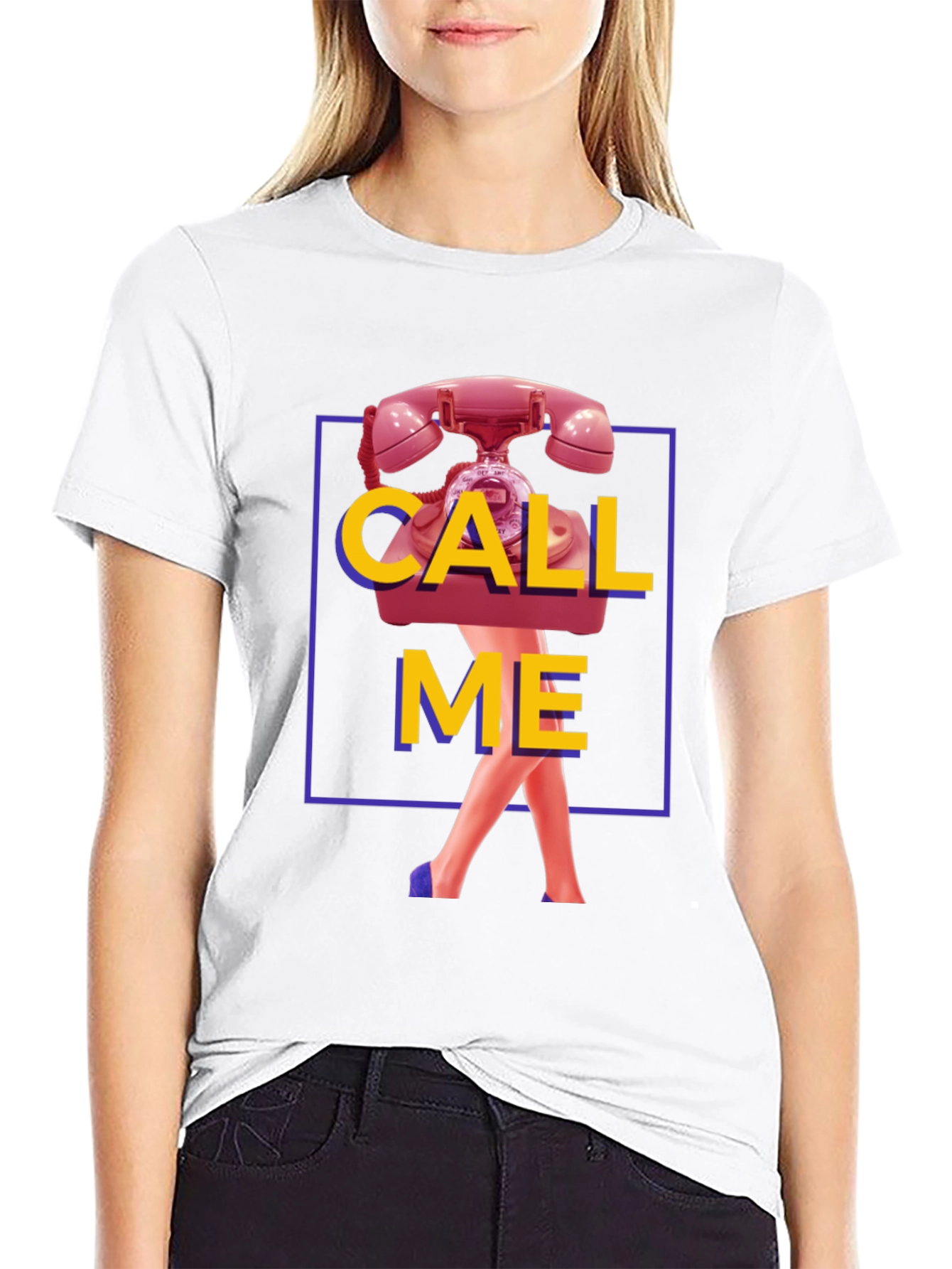 Call Me Graphic T-Shirt - Funky Retro Design