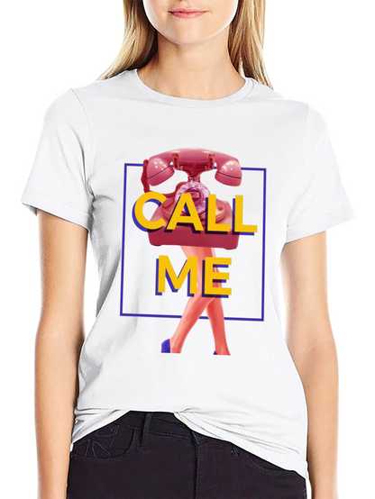 Call Me Graphic T-Shirt - Funky Retro Design