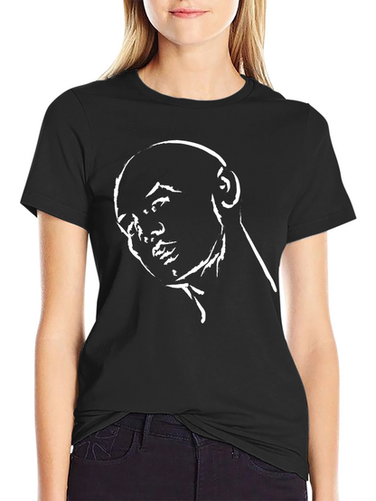 Contemplative Portrait Graphic Tee - Black
