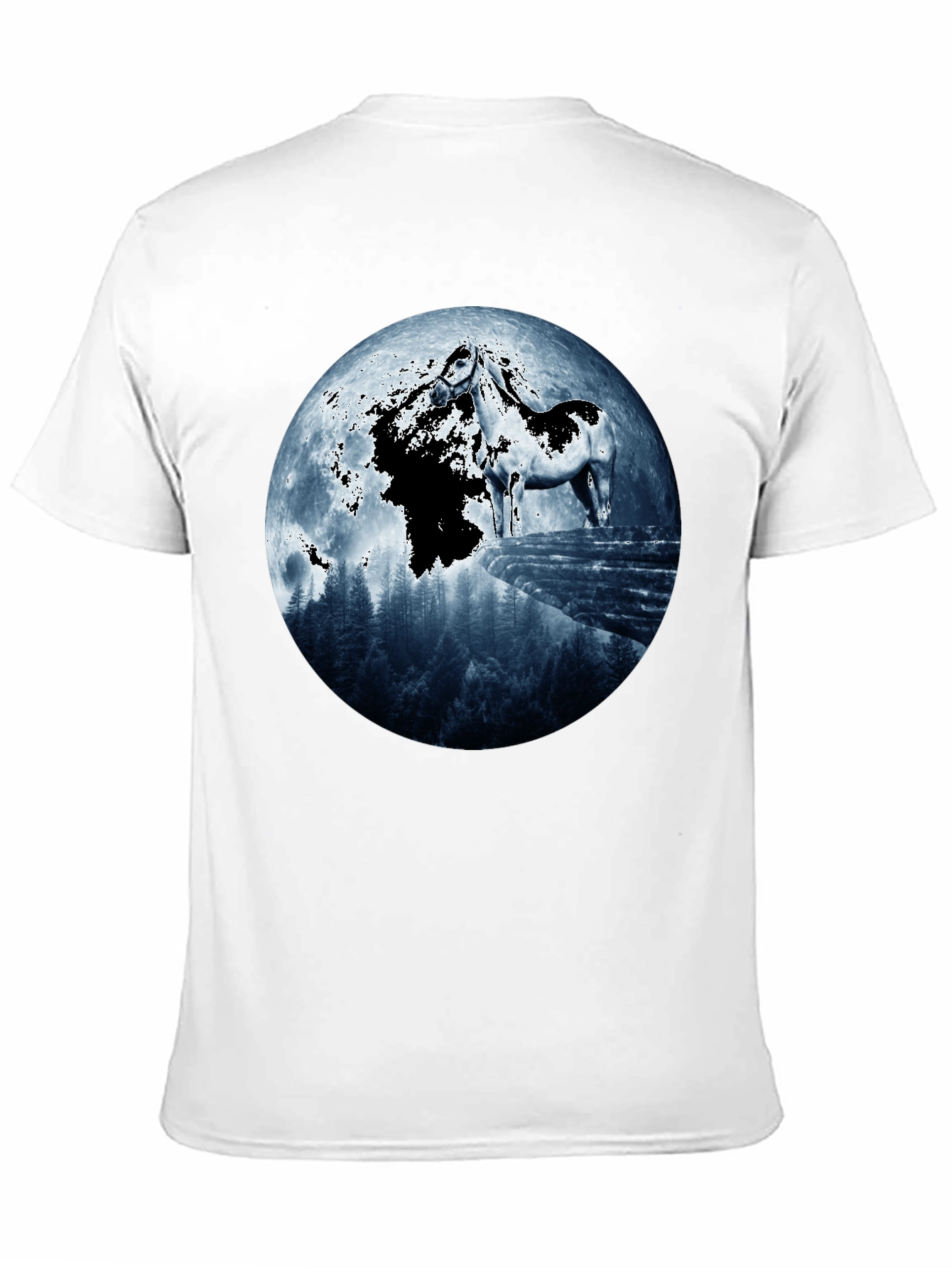 Horse & Moon Graphic T-Shirt - Black