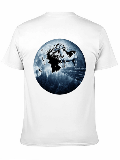 Horse & Moon Graphic T-Shirt - Black