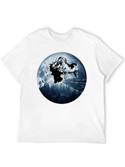 Horse & Moon Graphic T-Shirt - Black