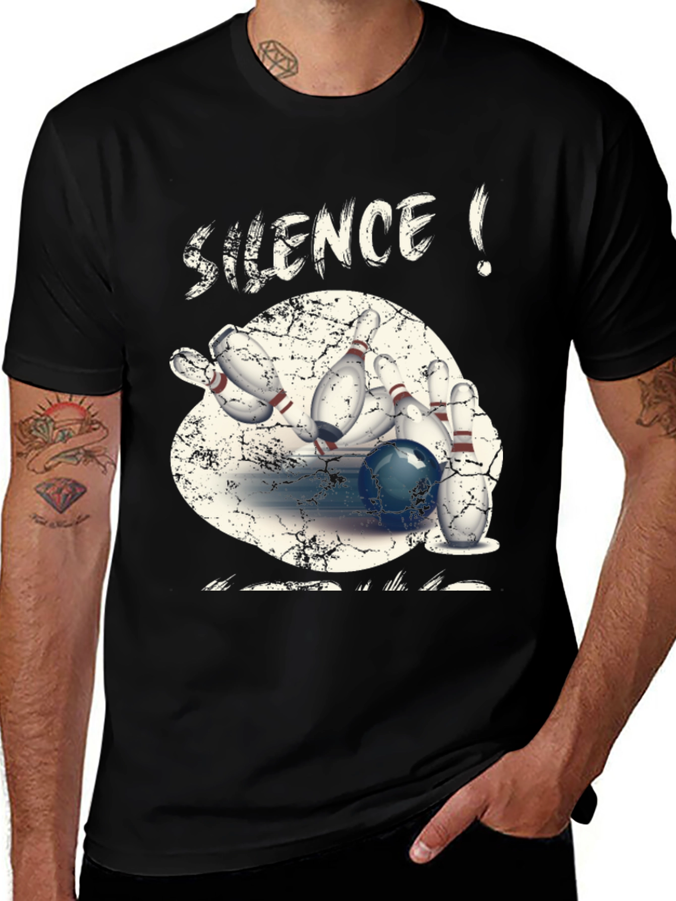 Silence! Bowling Strike T-Shirt - Cool Graphic Tee