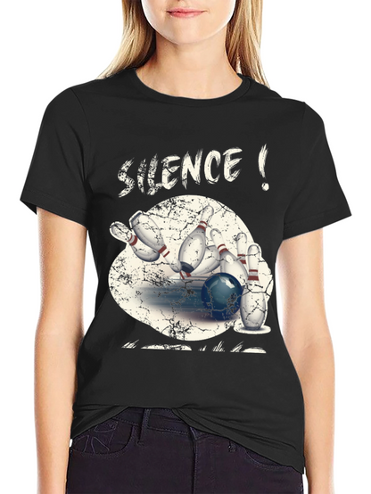 Silence! Bowling Strike T-Shirt - Cool Graphic Tee