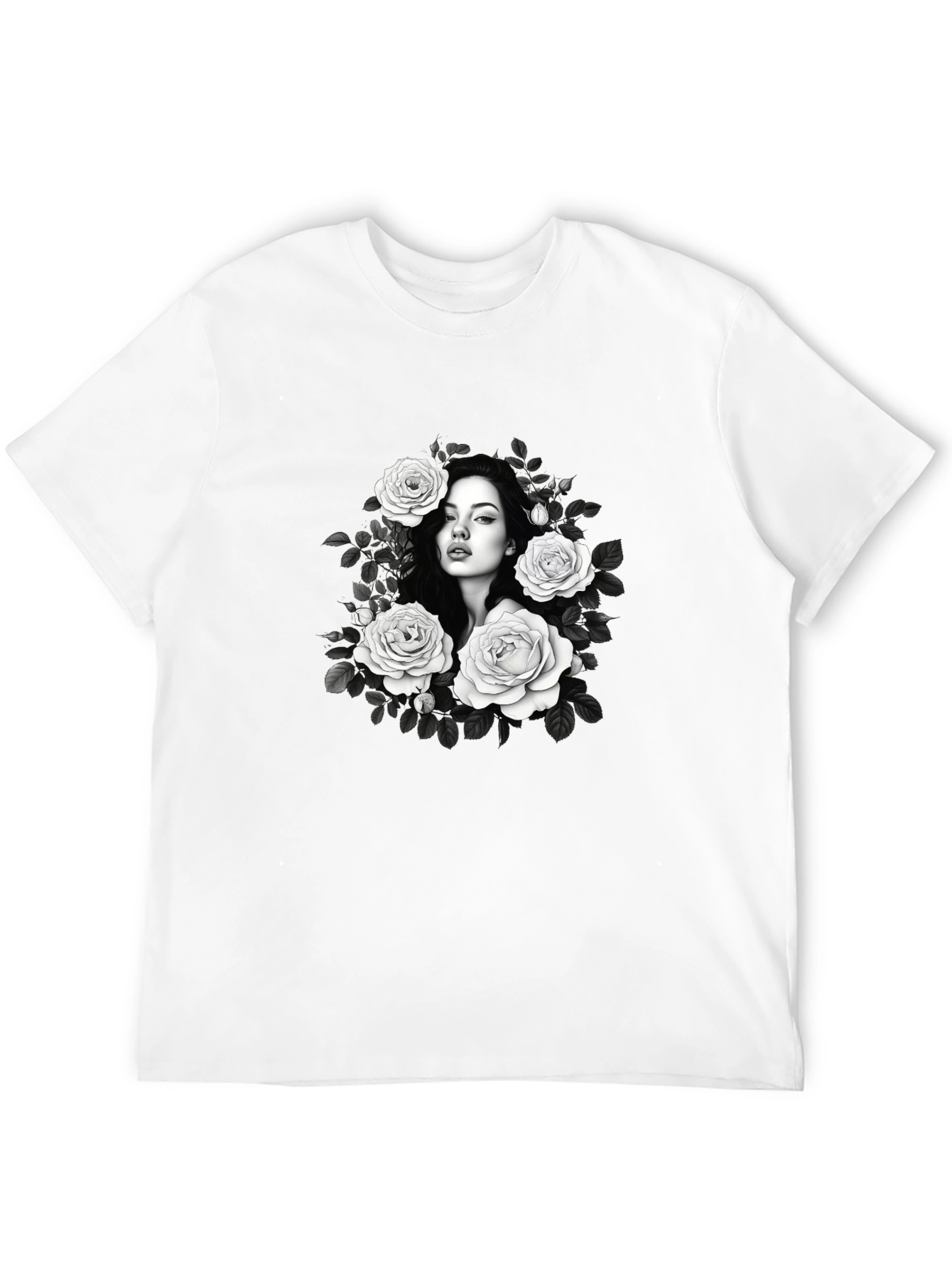 Floral Portrait Graphic T-Shirt