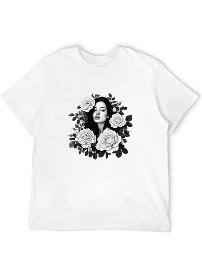 Floral Portrait Graphic T-Shirt