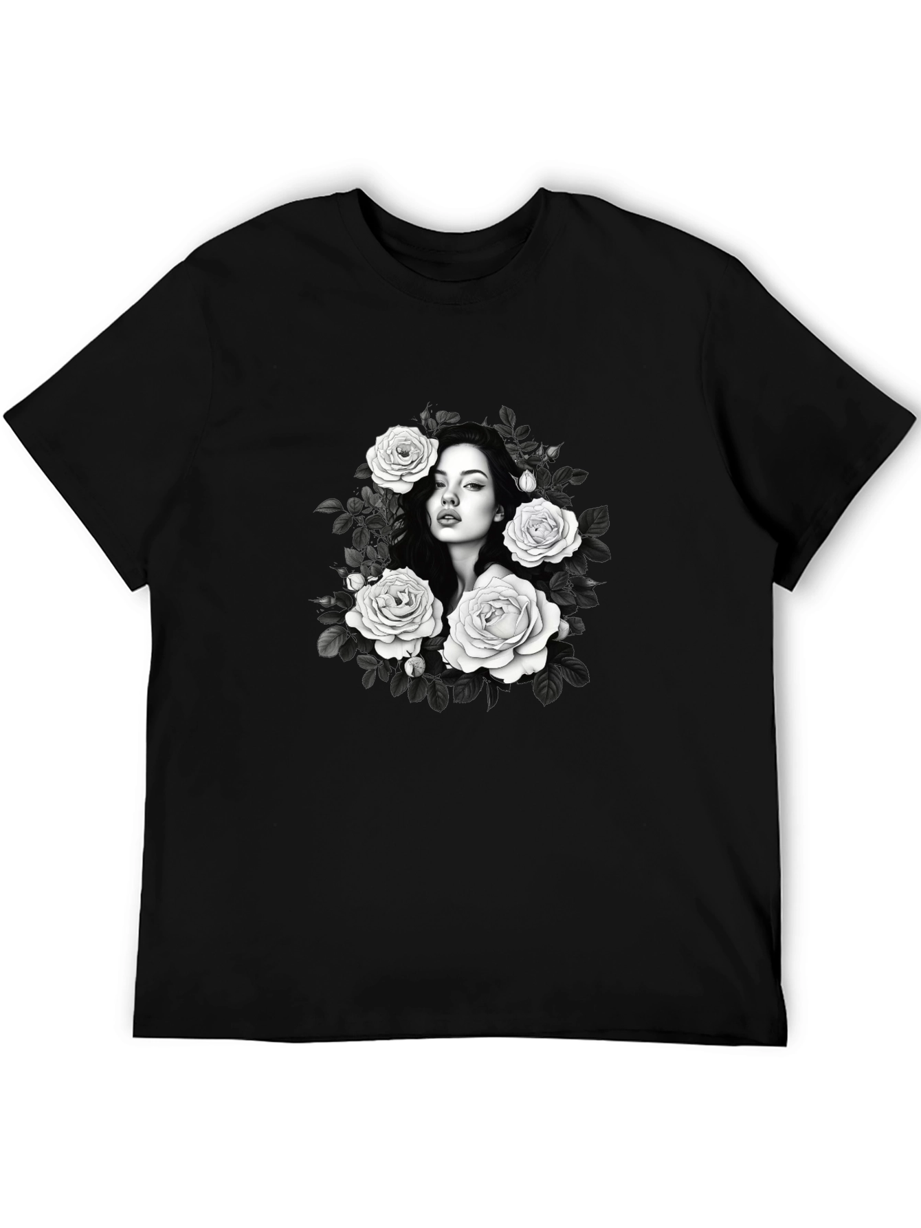 Floral Portrait Graphic T-Shirt