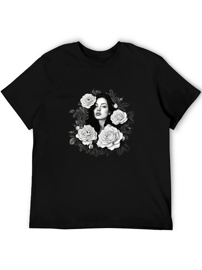Floral Portrait Graphic T-Shirt