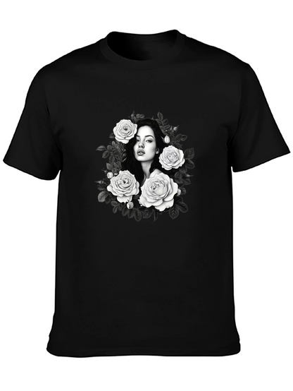 Floral Portrait Graphic T-Shirt