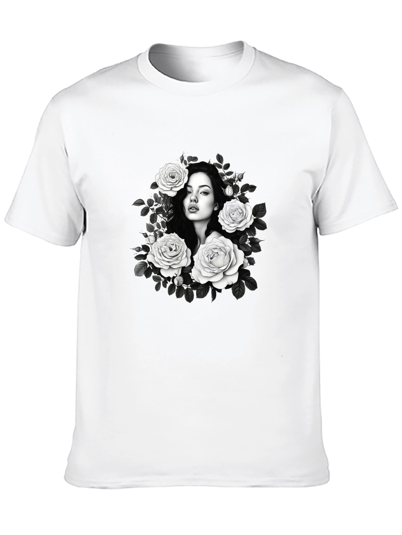 Floral Portrait Graphic T-Shirt