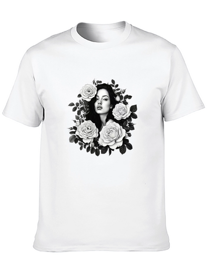Floral Portrait Graphic T-Shirt