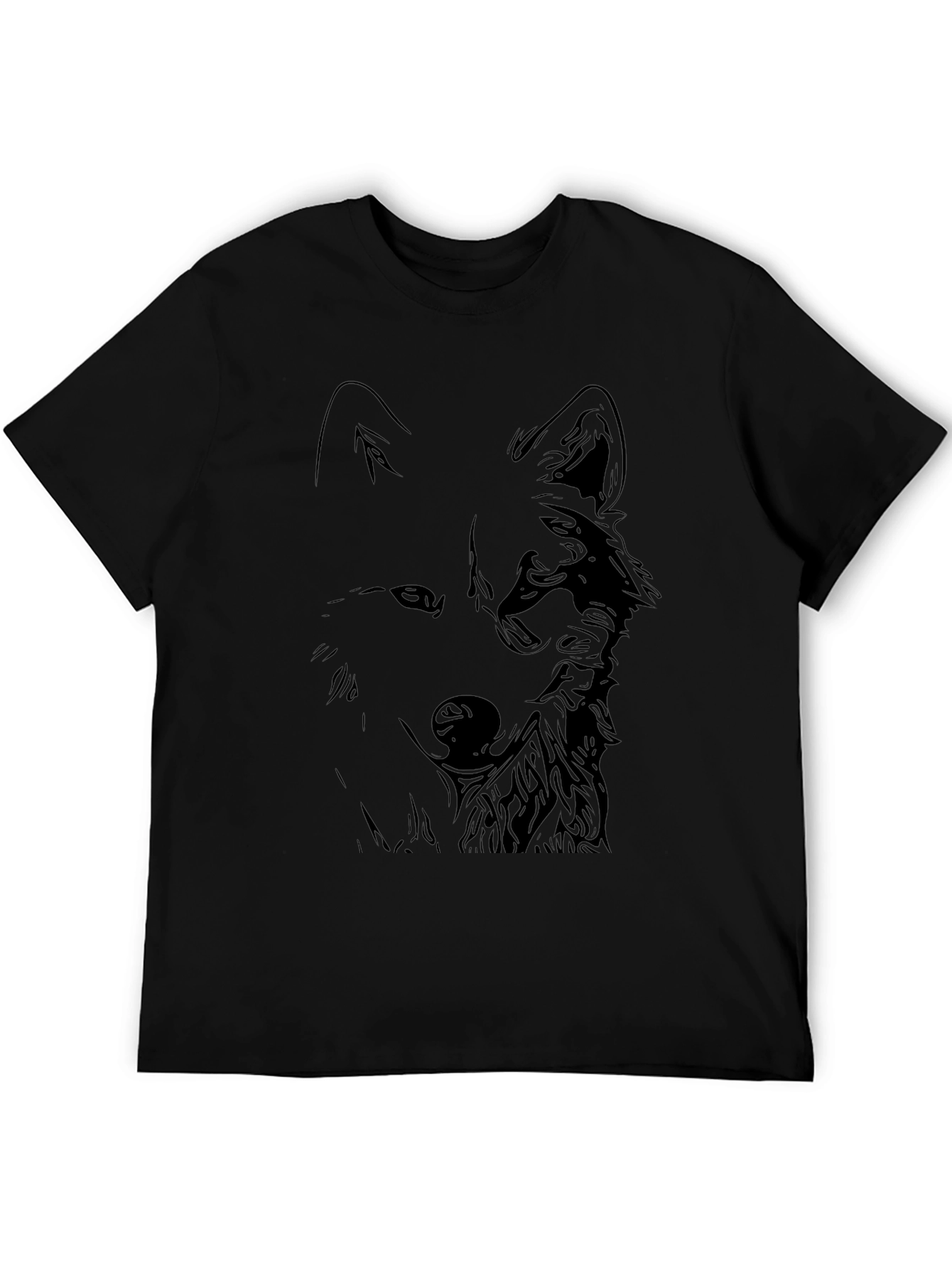 Black Wolf Graphic Tee - Stylish Mens T-Shirt