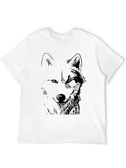 Black Wolf Graphic Tee - Stylish Mens T-Shirt