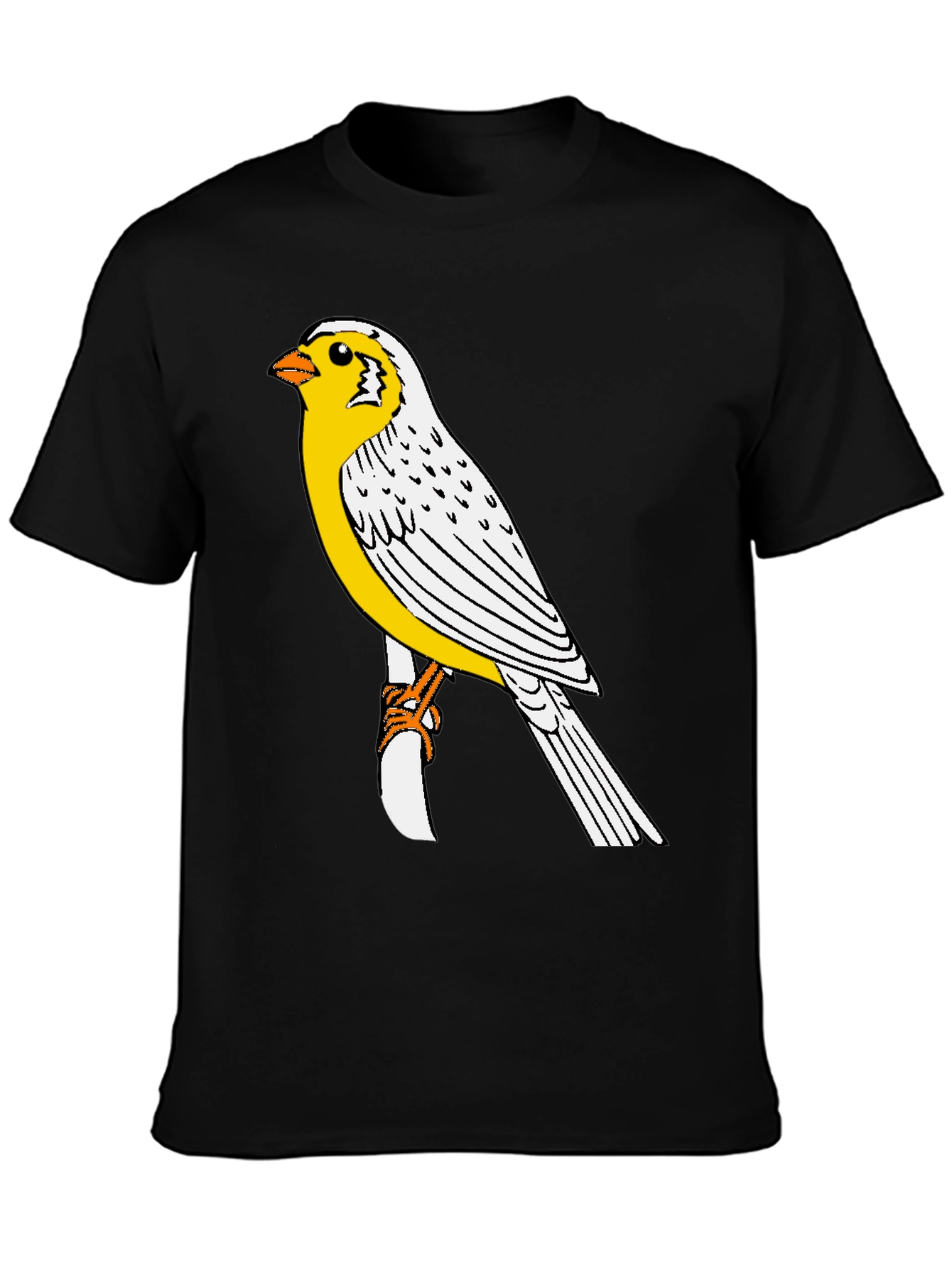 Canary Bird Graphic T-Shirt - Black Casual Tee