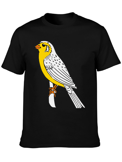 Canary Bird Graphic T-Shirt - Black Casual Tee