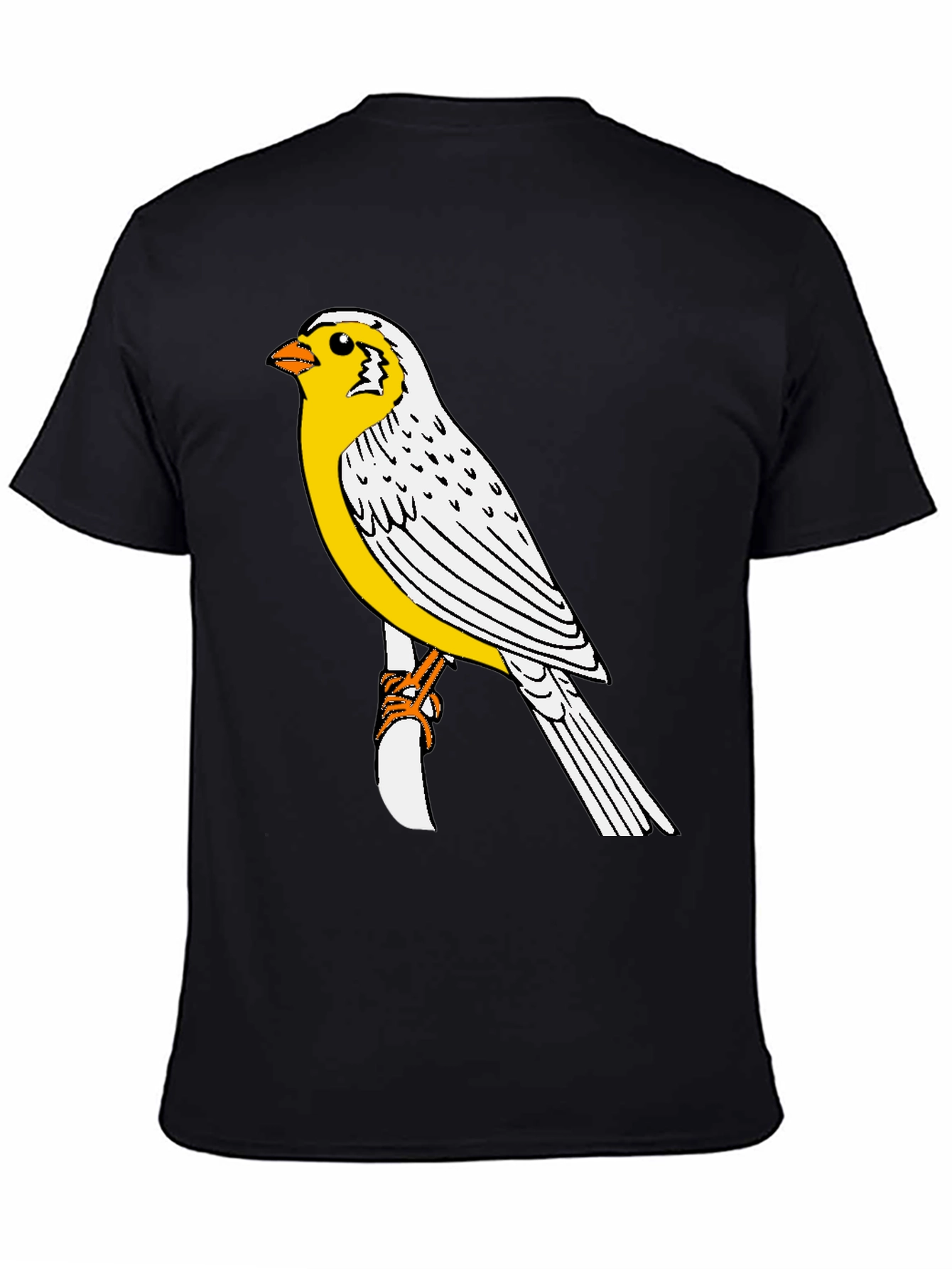 Canary Bird Graphic T-Shirt - Black Casual Tee