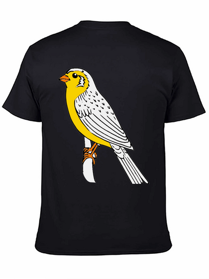 Canary Bird Graphic T-Shirt - Black Casual Tee