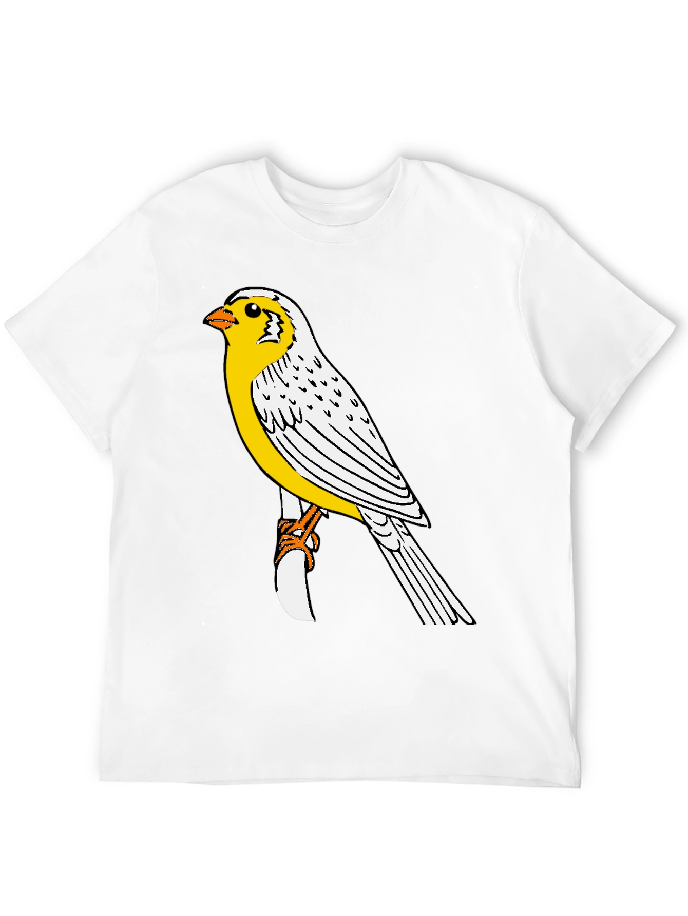 Canary Bird Graphic T-Shirt - Black Casual Tee