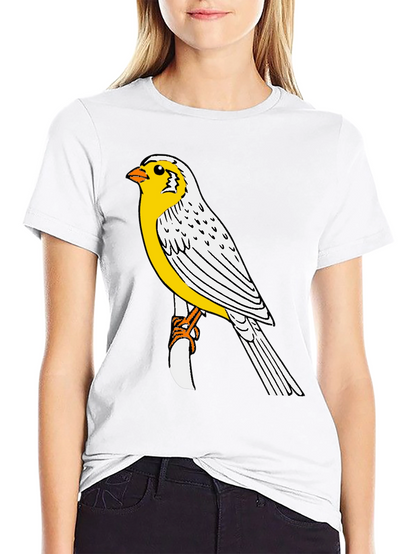 Canary Bird Graphic T-Shirt - Black Casual Tee