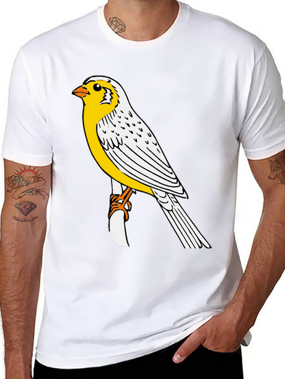Canary Bird Graphic T-Shirt - Black Casual Tee
