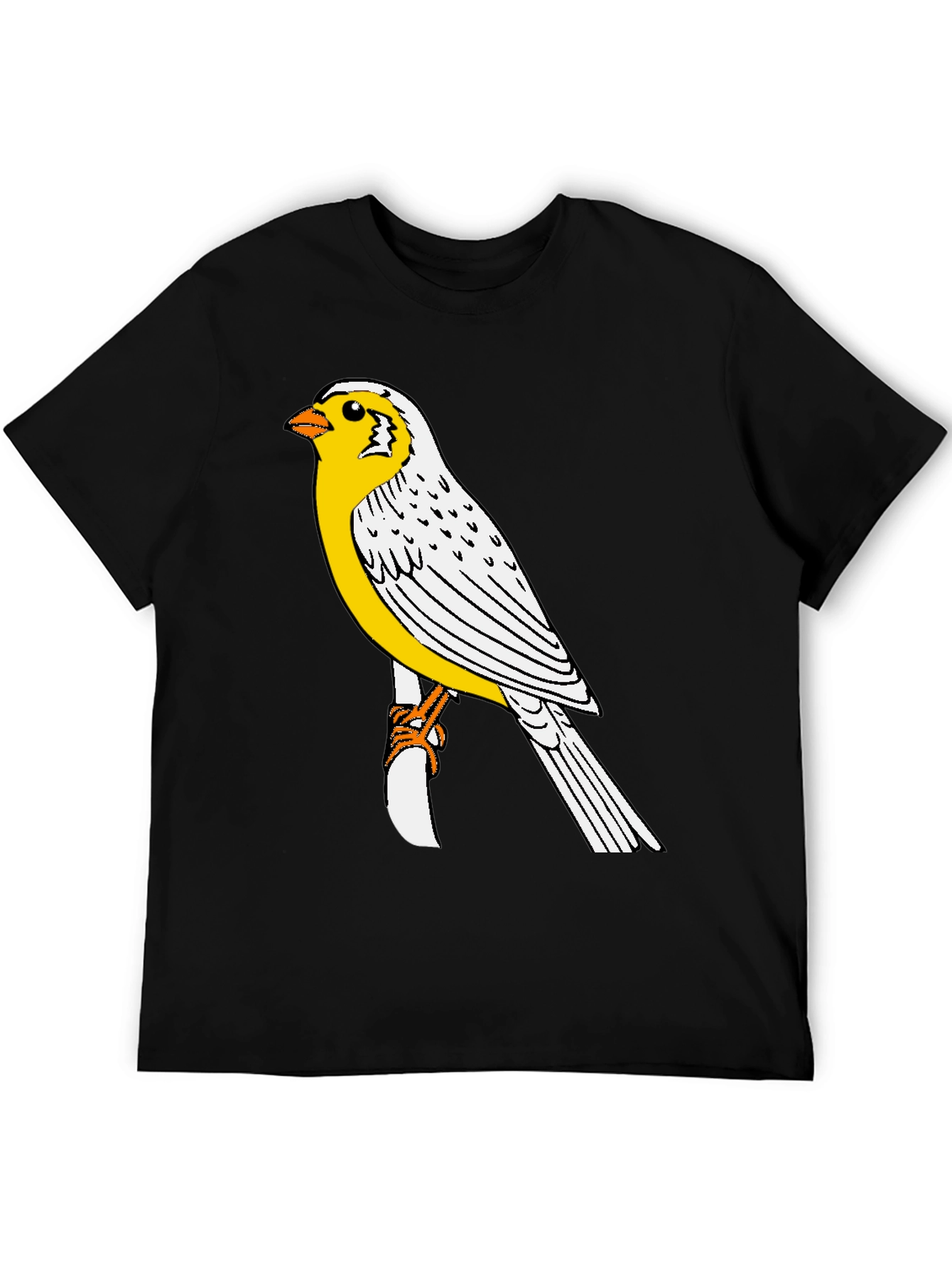 Canary Bird Graphic T-Shirt - Black Casual Tee