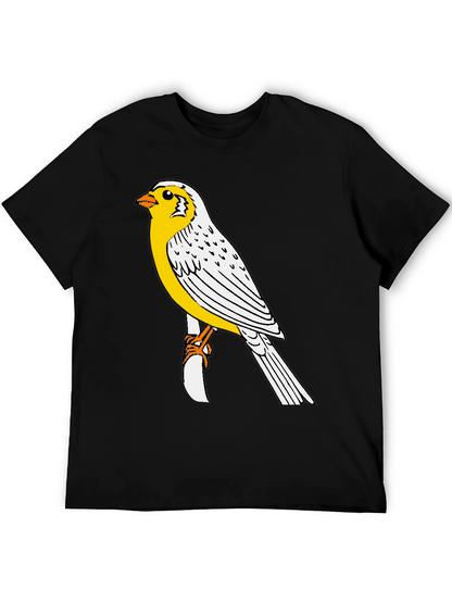 Canary Bird Graphic T-Shirt - Black Casual Tee