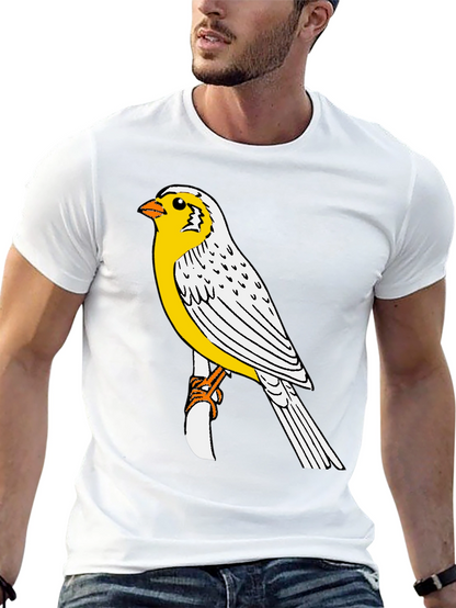 Canary Bird Graphic T-Shirt - Black Casual Tee